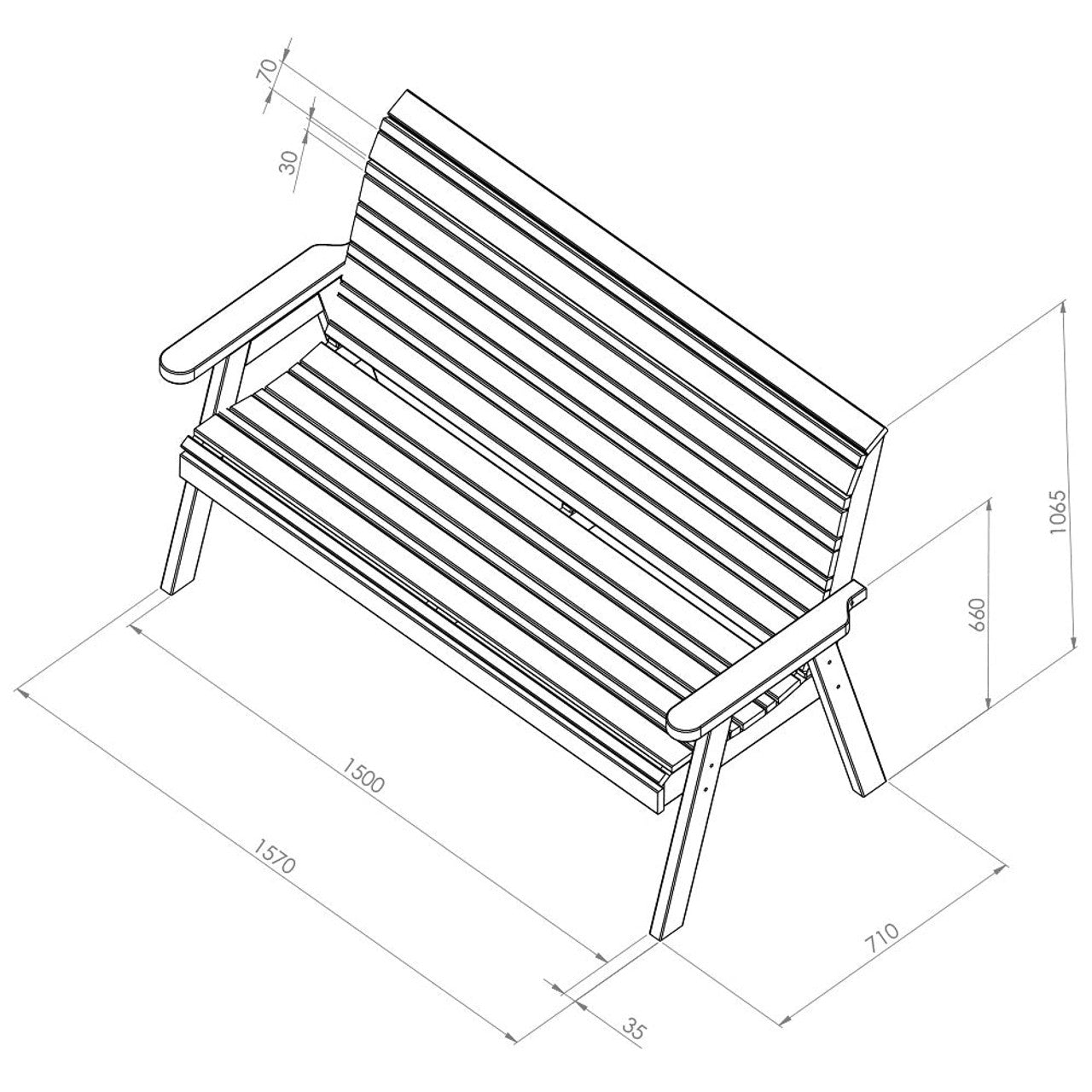 Zest Freya 3 Seater Bench