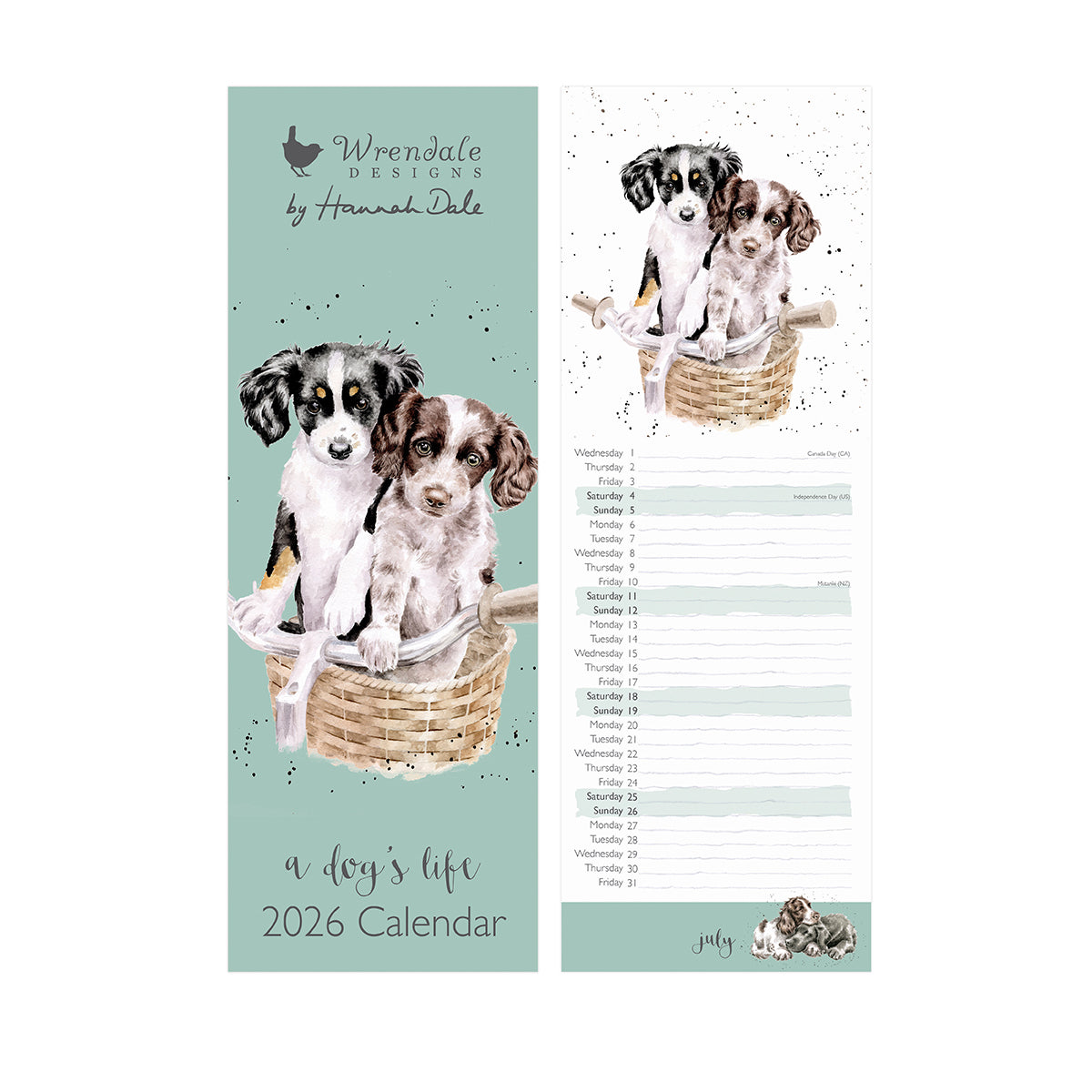 Wrendale Slim Calendar - A dog's Life 2026