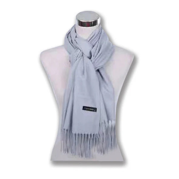 Couthie Large Plain Coloured Scarf - Light Grey