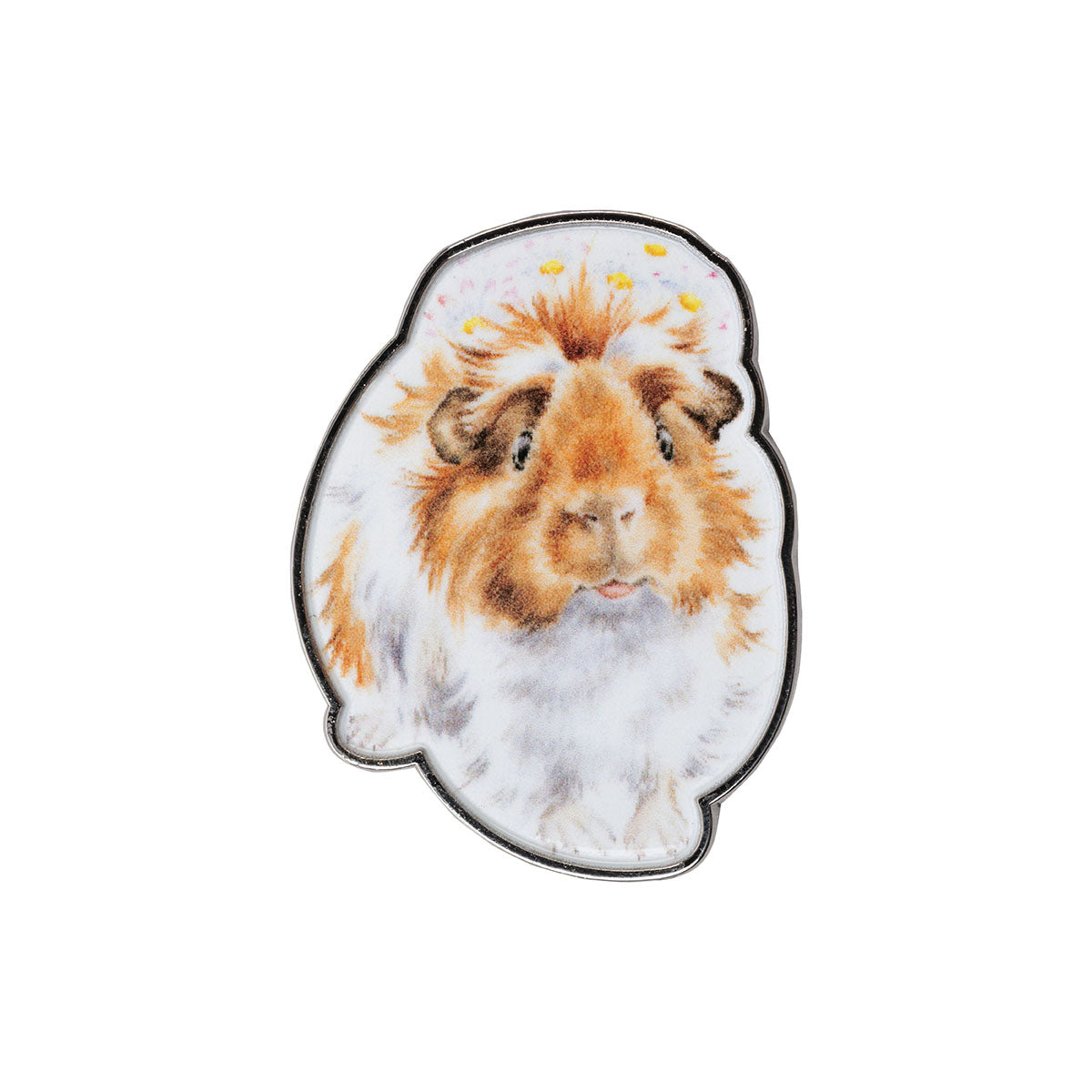 Wrendale Guinea Pig Pin Badge - Grinny Pig - Threaplands