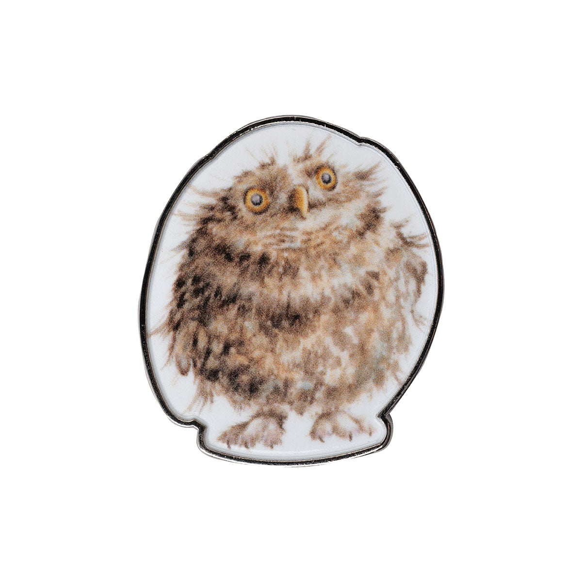 Wrendale Owl Pin Badge - Round Owl