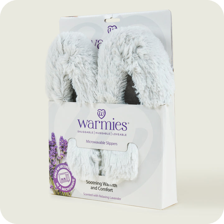 Warmies Slippers Marshmallow Grey Microwavable