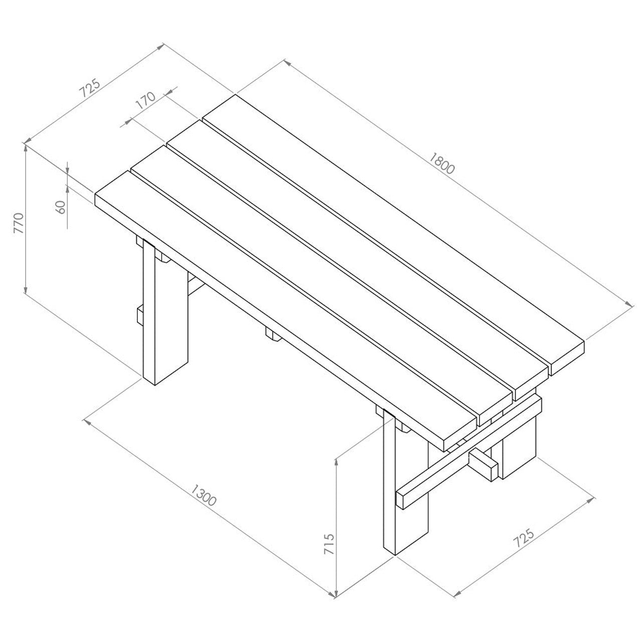 Zest Rebecca 6 Seater Garden Table