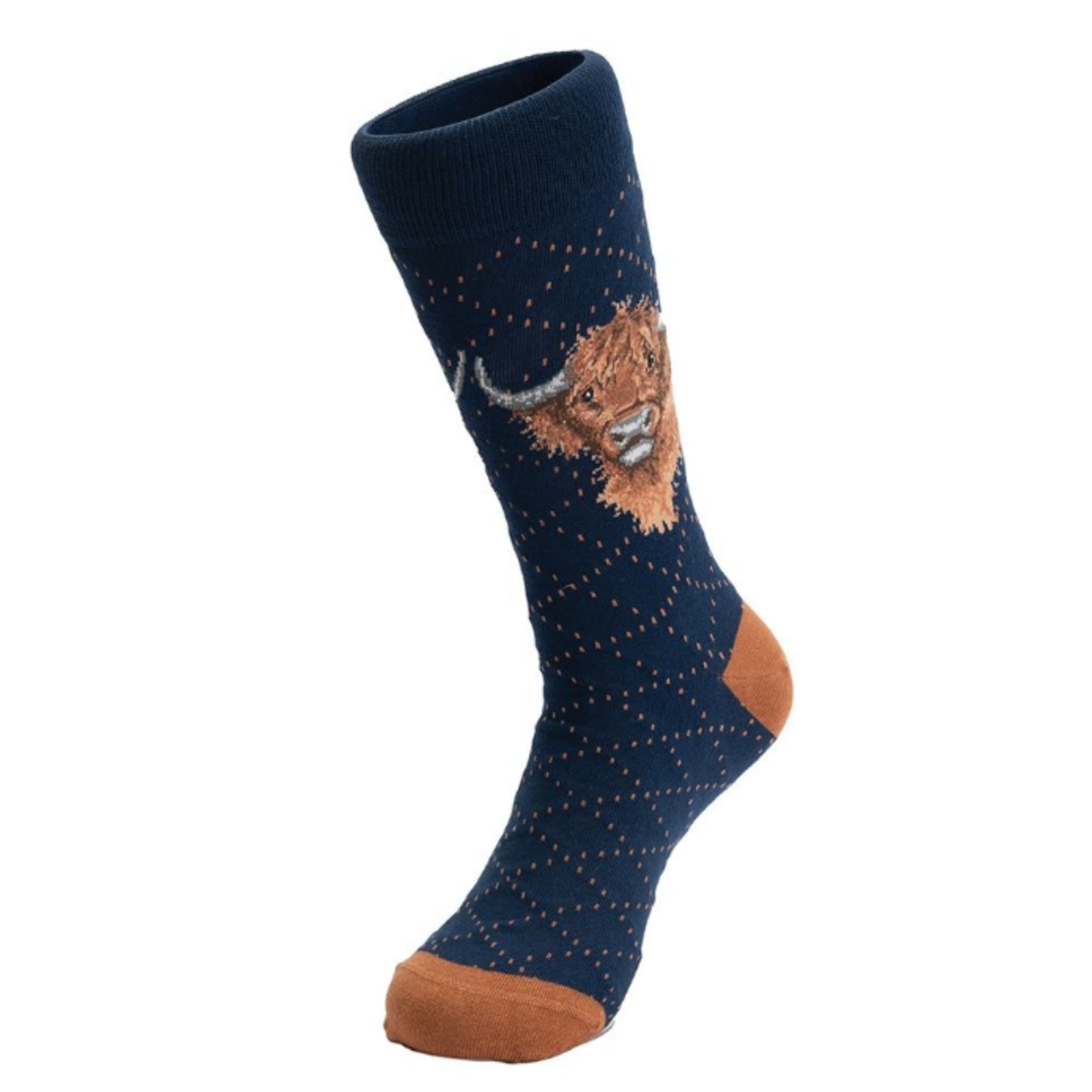 Wrendale Highland Cow Mens Socks Highland Heathers