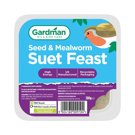 Gardman Seed & Mealworm Suet Feast