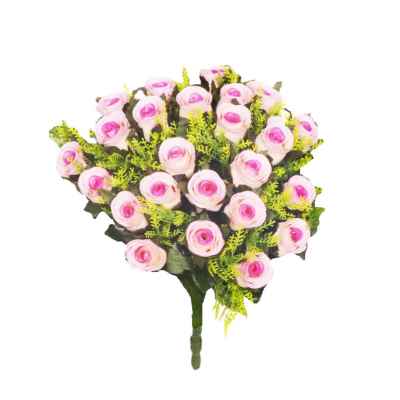 Pink Rosebud Foliage Bouquet - 38cm