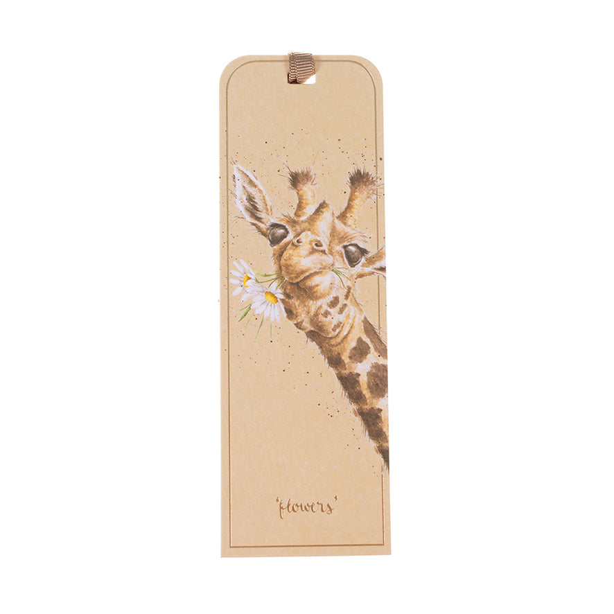 Wrendale Giraffe Bookmark - Flowers