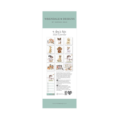 Wrendale Slim Calendar - A dog's Life 2026