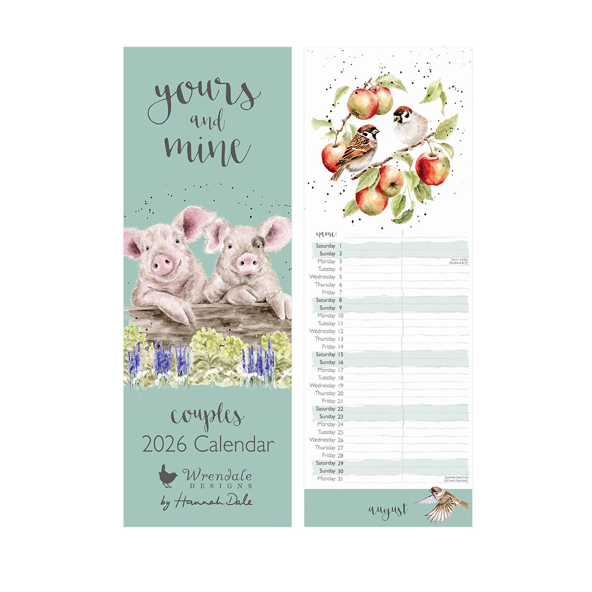 Wrendale Slim Calendar - Yours & Mine 2026