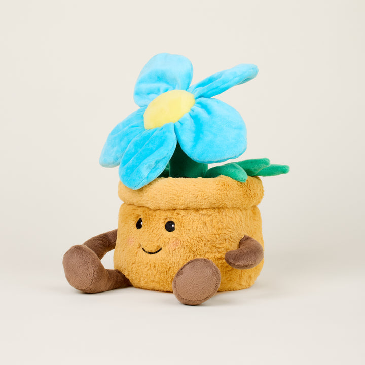Warmies  Plush Blue Flower Pot Microwavable
