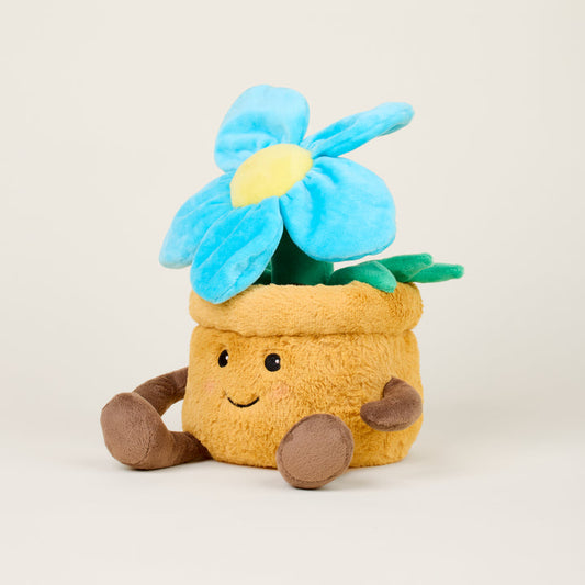Warmies  Plush Blue Flower Pot Microwavable