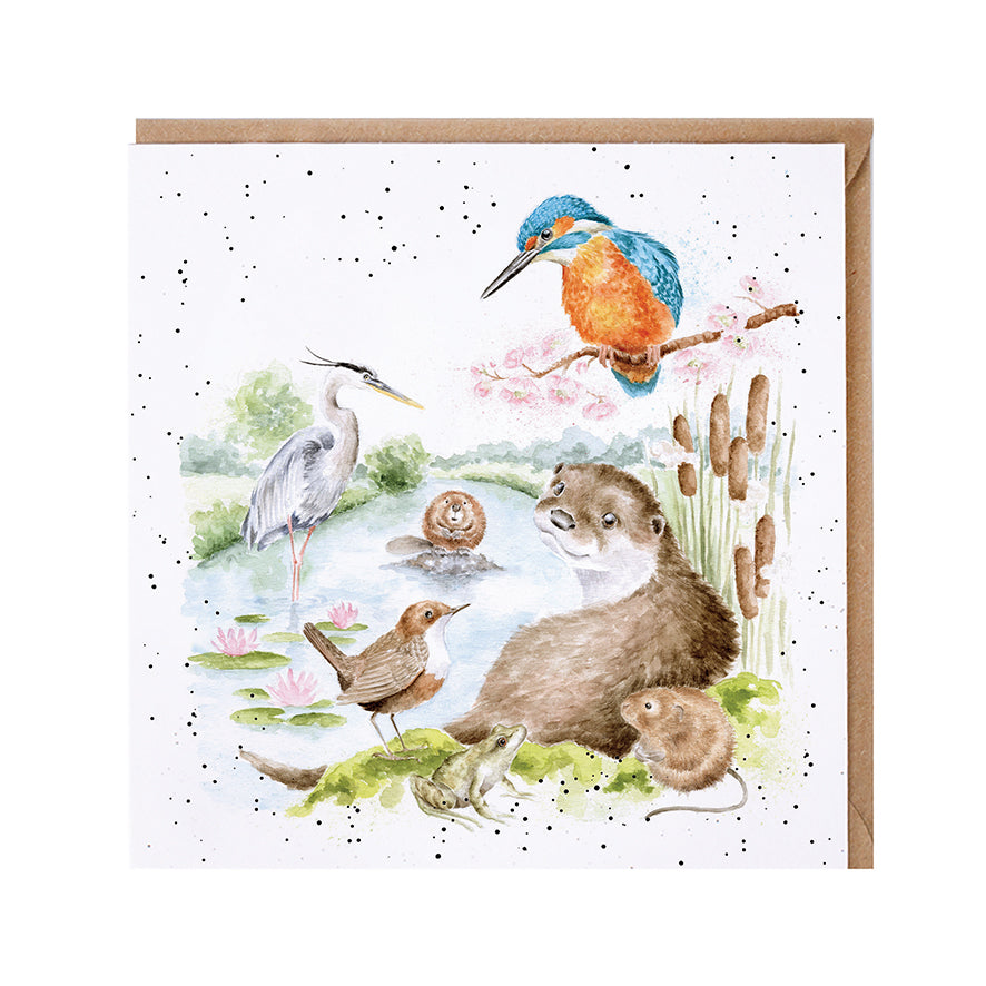 Wrendale Card - 'The Riverbank' Animal Card