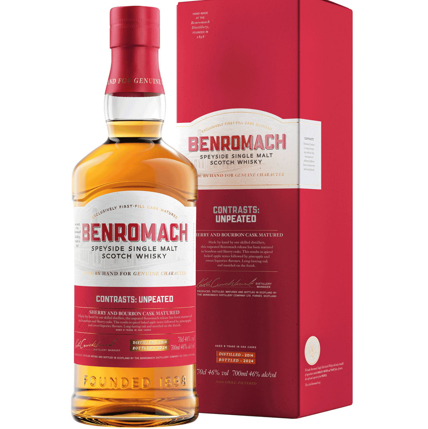 Benromach Malt Scotch Whisky Contrasts Unpeated 2014 46% - Threaplands