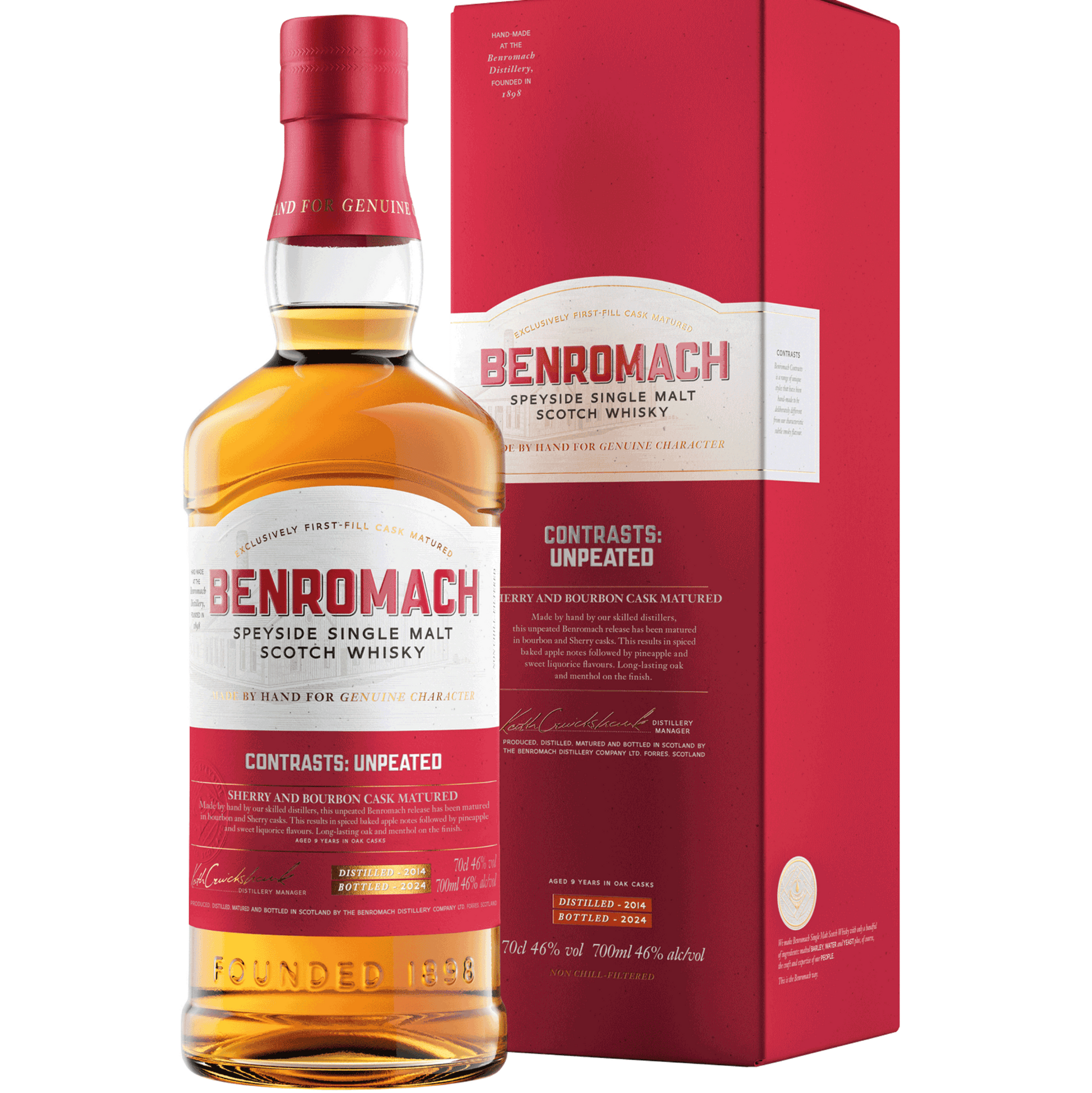 Benromach Malt Scotch Whisky Contrasts Unpeated 2014 46% - Threaplands