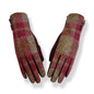 Couthie Ladies Gloves - Pink Check With Button