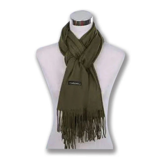 Couthie Plain Coloured Scarf Dark Green