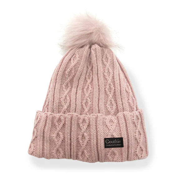 Female Pom Pom Hat Soft Pink