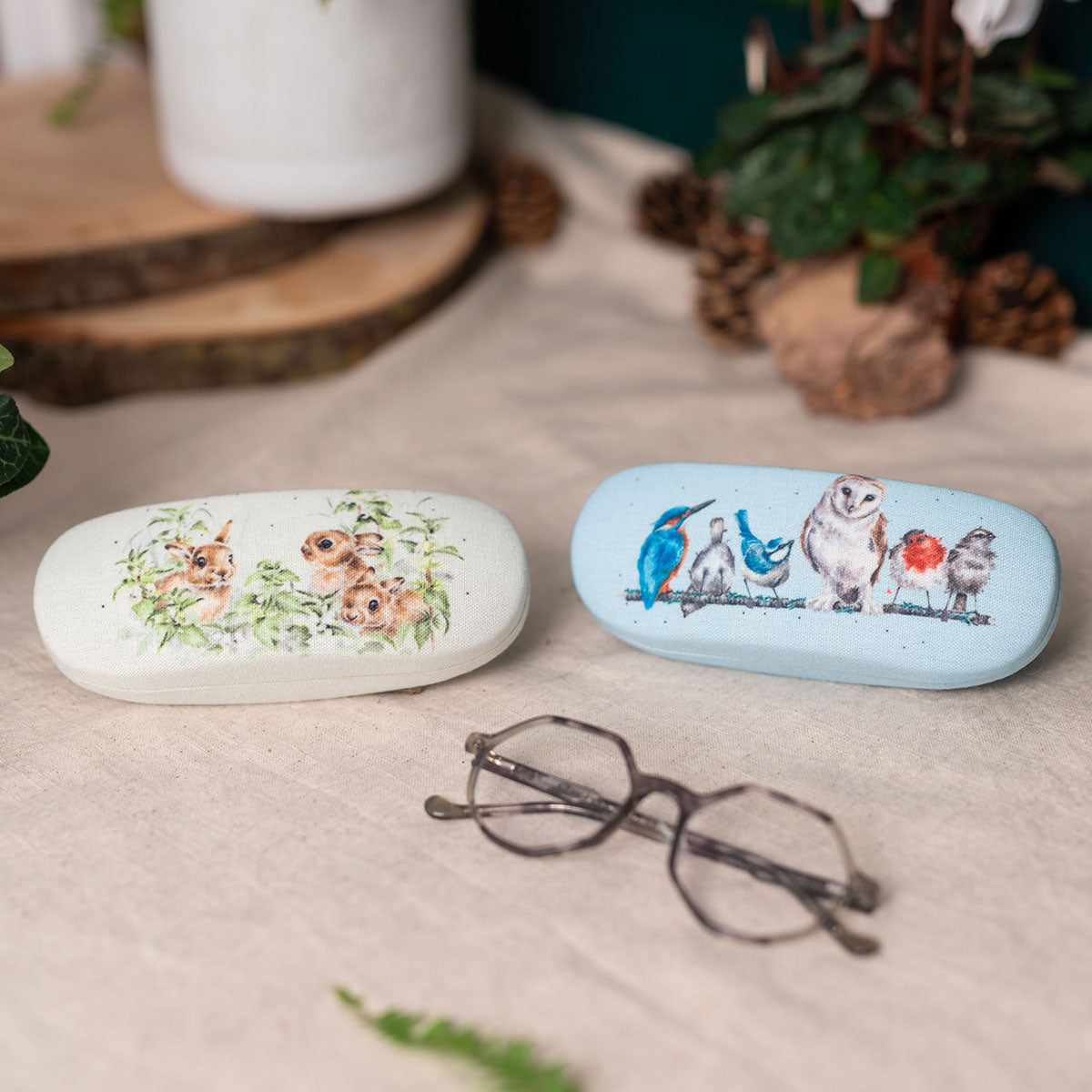 Wrendale Hare Glasses Case - Spring Hares