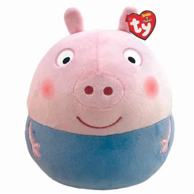 Ty Squishy Beanies - Peppa Pig - George Pig - 10"