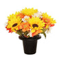 Grave Pot - Yellow Autumnal Flower 25cm