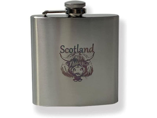 Highland Cow Scotland 6Oz Hip Flask
