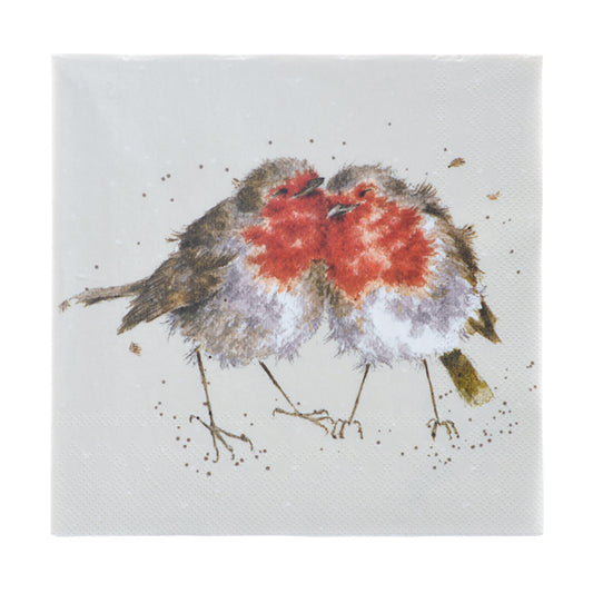 Wrendale Robin Napkins - Snuggled Together