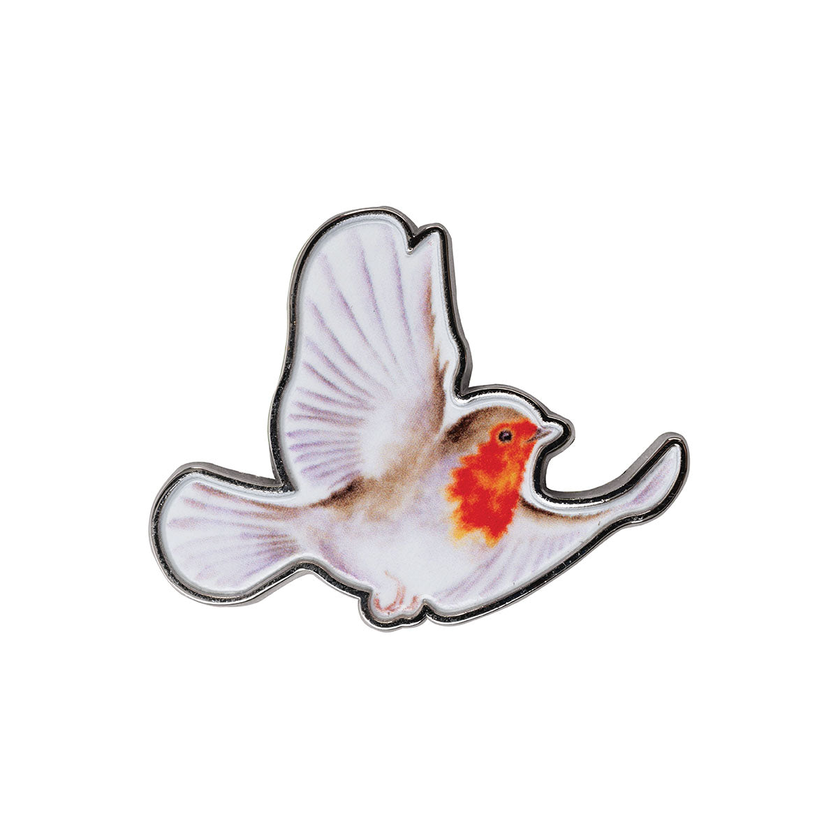 Wrendale Robin Pin Badge - Flying Robin