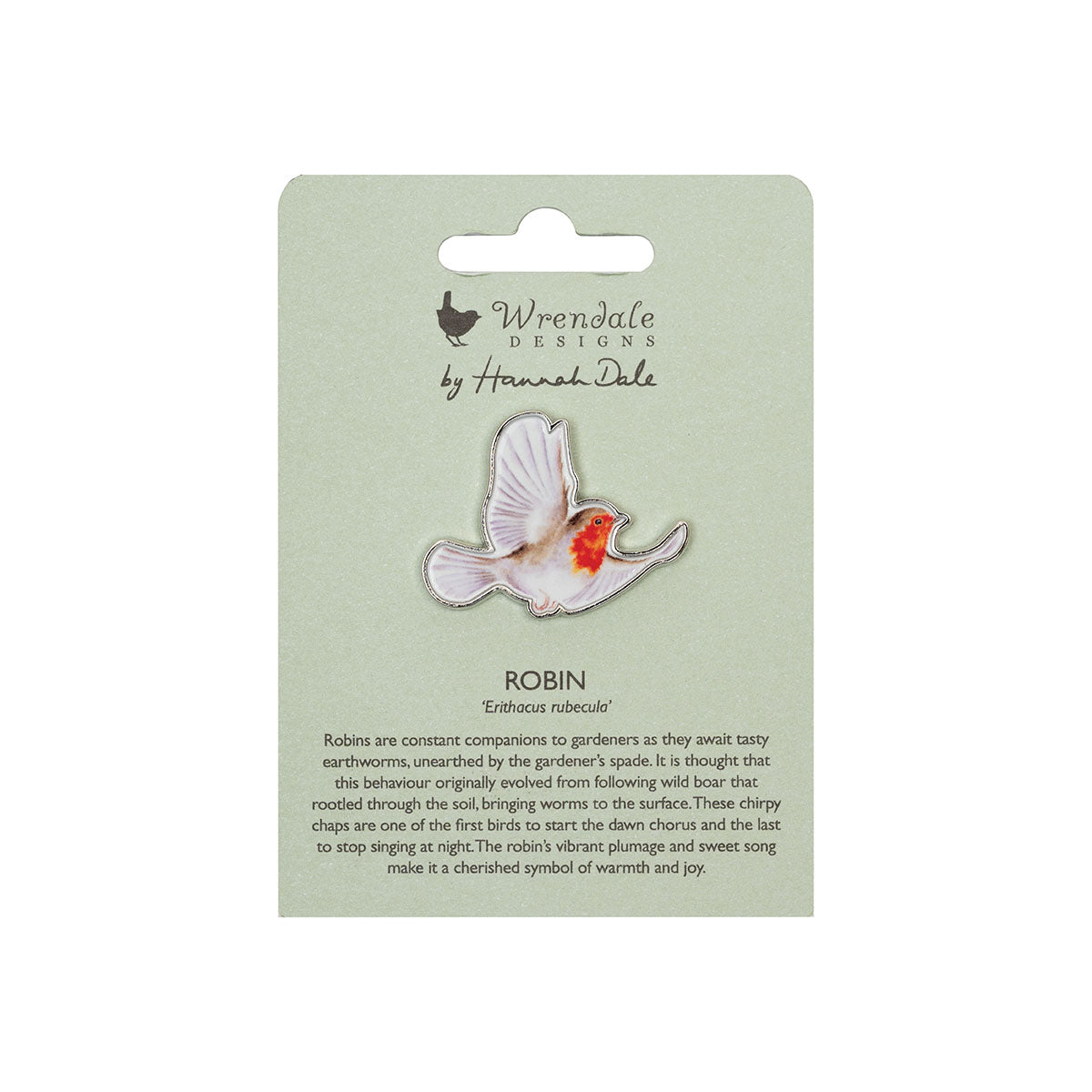 Wrendale Robin Pin Badge - Flying Robin