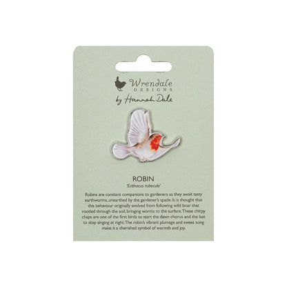 Wrendale Robin Pin Badge - Flying Robin