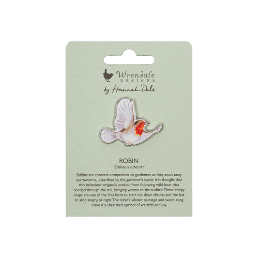 Wrendale Robin Pin Badge - Flying Robin