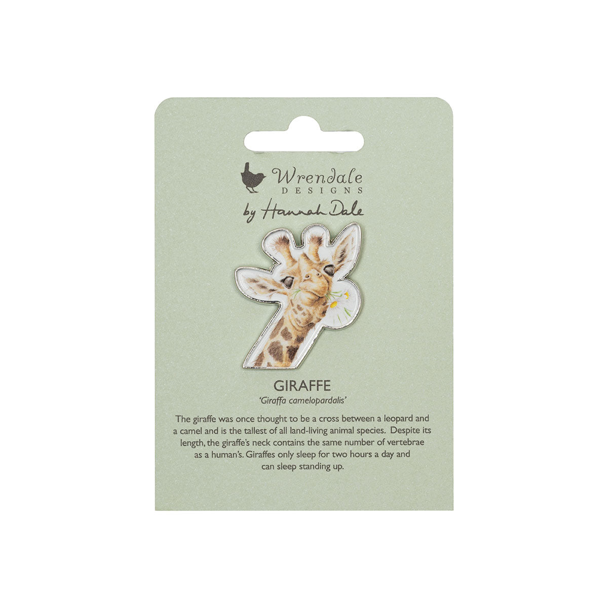 Wrendale Giraffe Pin Badge - Flowers