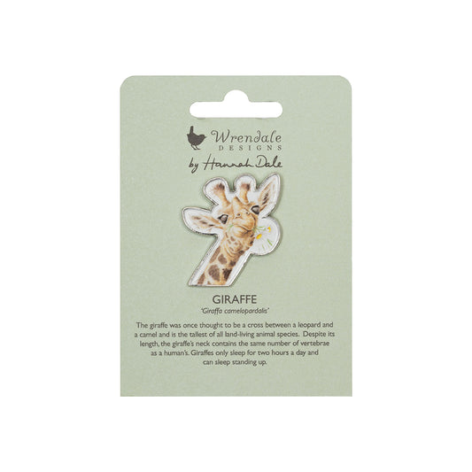 Wrendale Giraffe Pin Badge - Flowers