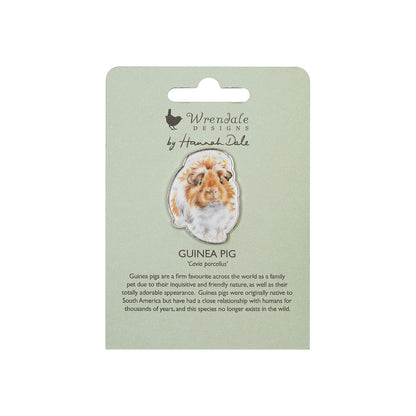 Wrendale Guinea Pig Pin Badge - Grinny Pig - Threaplands