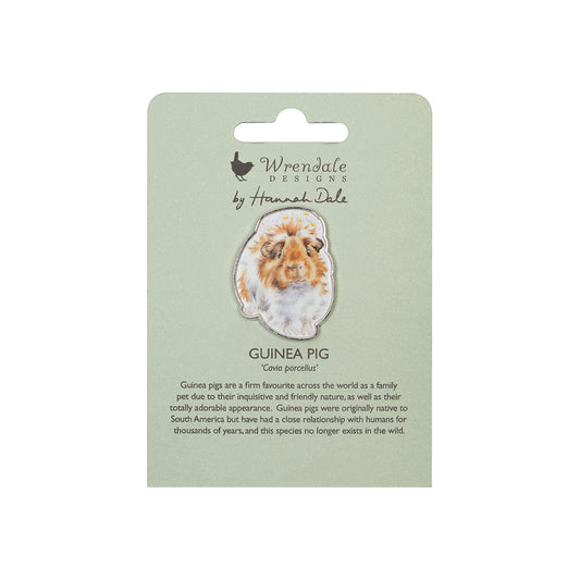 Wrendale Guinea Pig Pin Badge - Grinny Pig - Threaplands