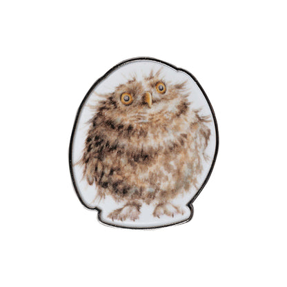 Wrendale Owl Pin Badge - Round Owl