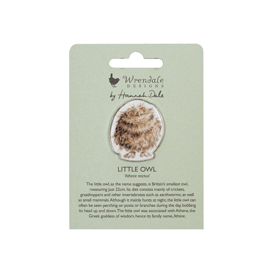 Wrendale Owl Pin Badge - Round Owl