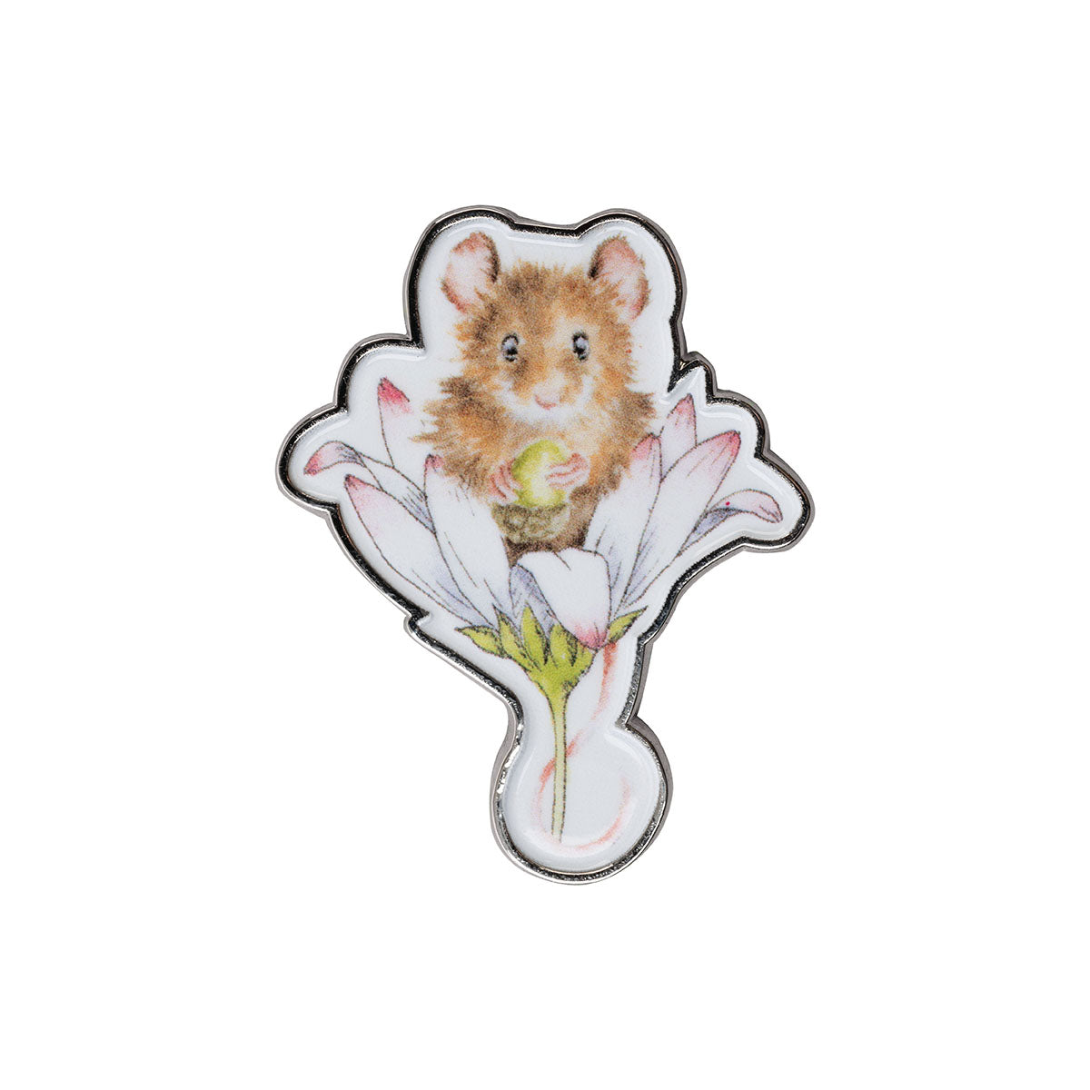 Wrendale Mouse Pin Badge - Oops A Daisy