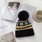 Pom Pom Fairisle Style Hat Black
