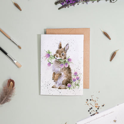 Wrendale Rabbit Seed Card - Head Clover Heels