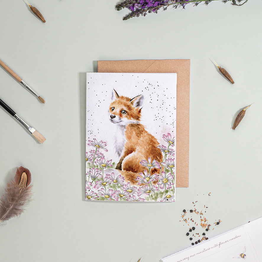 Wrendale Fox Seed Card - Make My Daisy