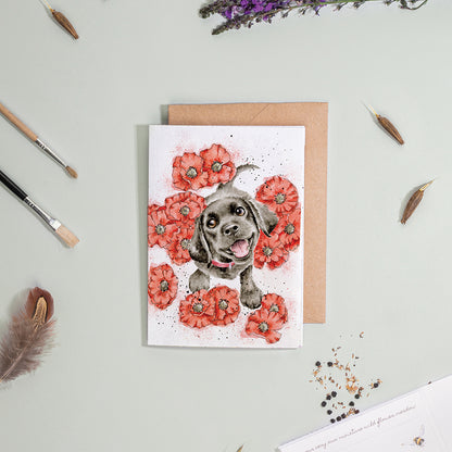 Wrendale Dog Seed Card - Poppy Love