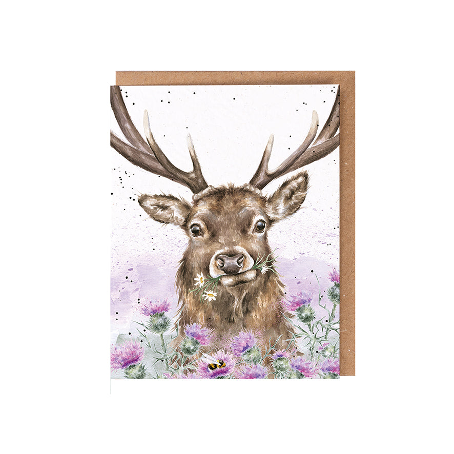 Wrendale Stag Seed Card - Thistle Make You Smile