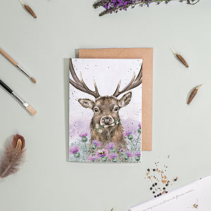 Wrendale Stag Seed Card - Thistle Make You Smile