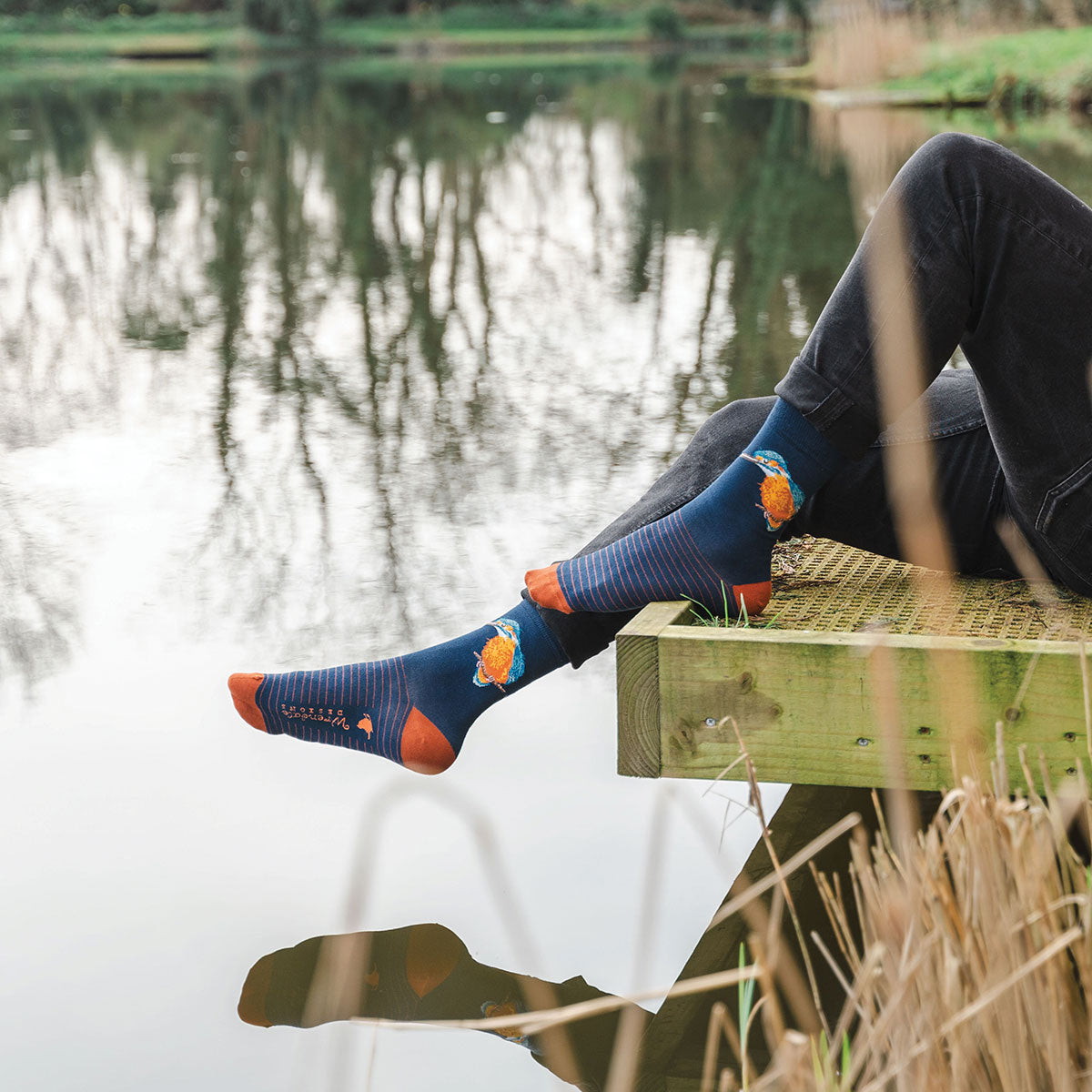 Wrendale Mens Sock The Riverband Kingfisher