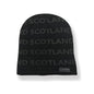 Scotland Beanie Hat Black With Grey Writing