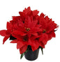Small Grave Pot - Red Artificial Poinsettias