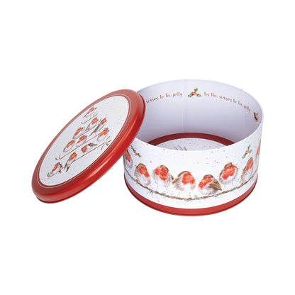 Wrendale Traditional 'Rockin Robins' Robin Christmas Round Tin