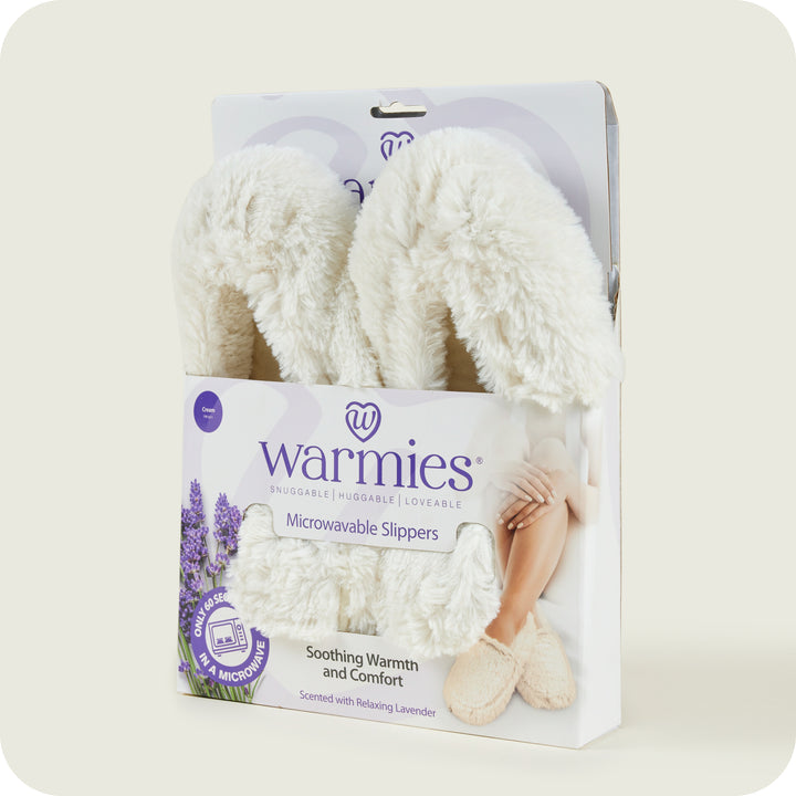 Warmies  Slippers Cream Microwavable in Box