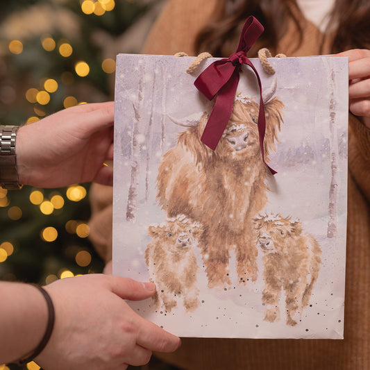 Wrendale Large Gift Bag - A Highland Christmas