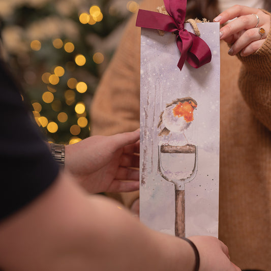 Wrendale Bottle Gift Bag - A Little Red Robin